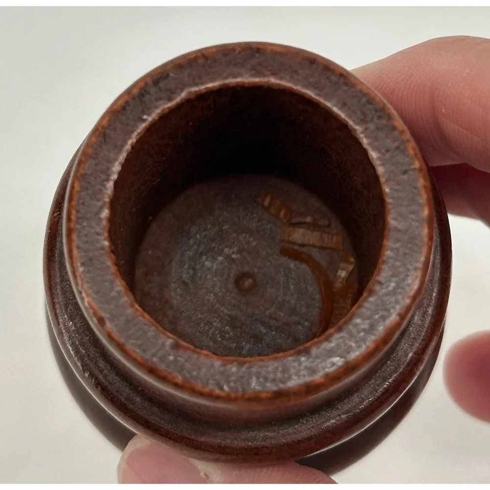 Unbranded Toothpick Holder Brown Vintage Wood Glass Dome Cloche Set